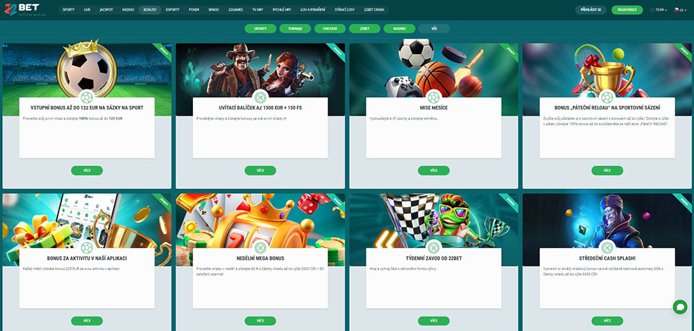 Bonusy v casinu 22BET