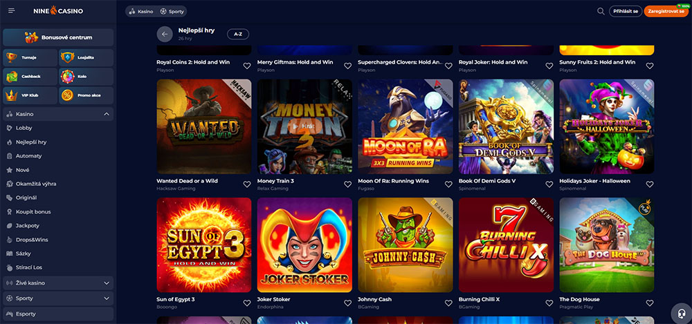 Nine Casino nejlepší automaty