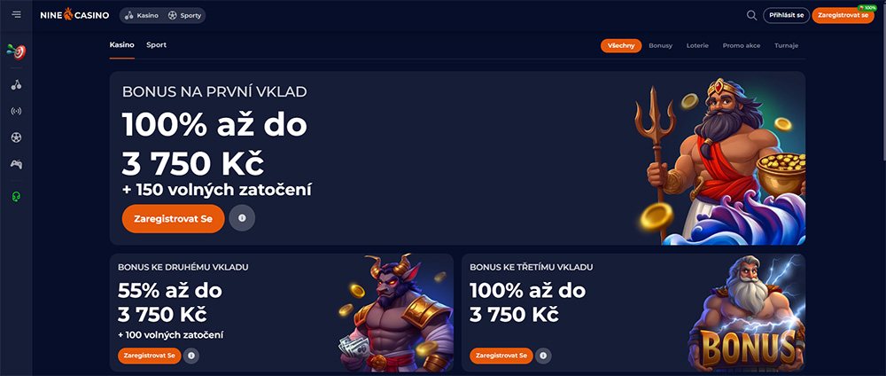 Nine Casino – uvítací balíček
