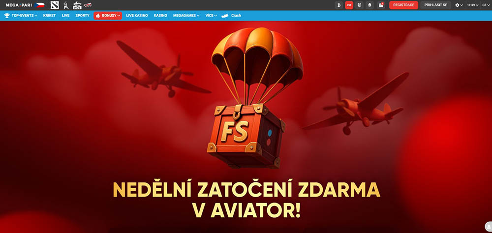 Free spins v casinu Megapari