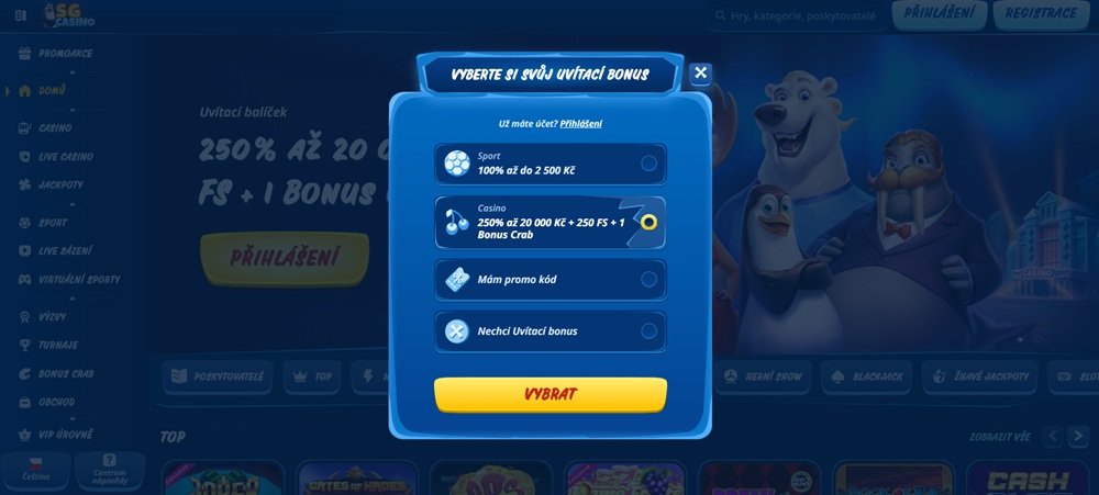 SG Casino registrace