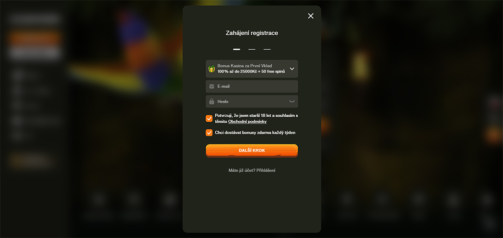 CashWin casino registrace a login