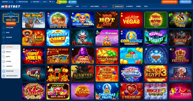 Nejlepší automaty v casinu MostBet