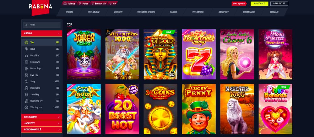 Automaty v casinu Rabona