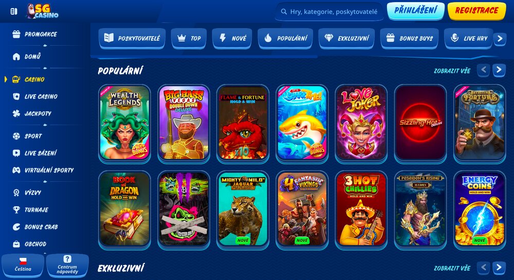 Herní knihovna SG Casino