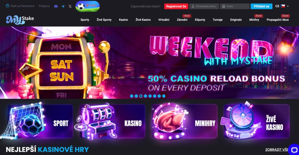 MyStake casino aplikace a web 