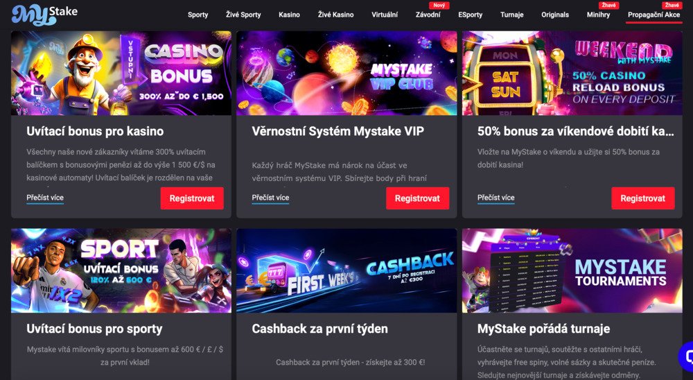 MyStake casino bonusy