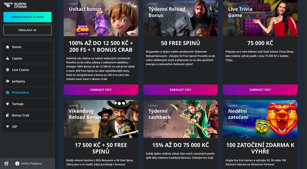 BuranCasino bonusy s free spiny