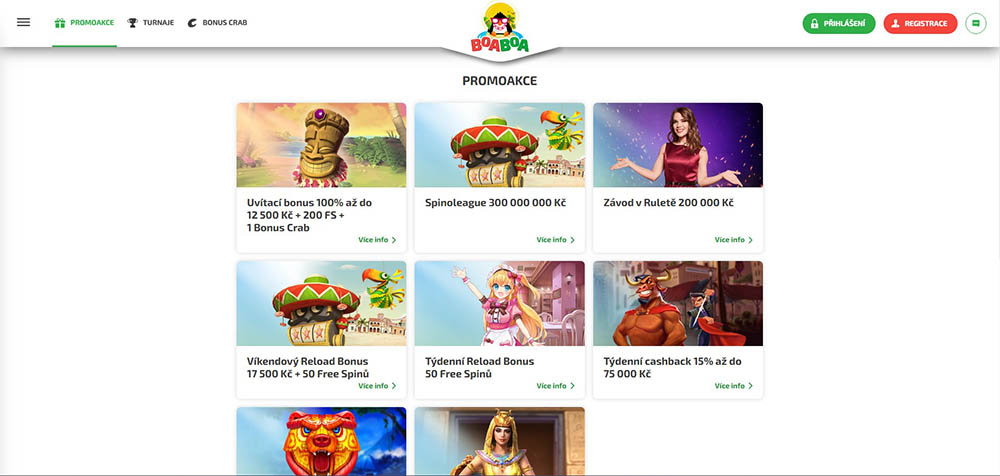 Bonusy v casinu BoaBoa