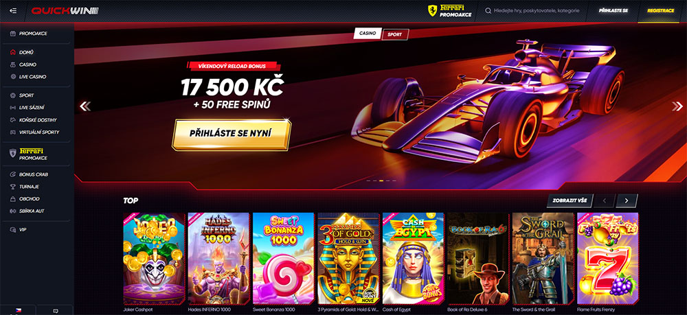 Mobilní aplikace a web casina QuickWin