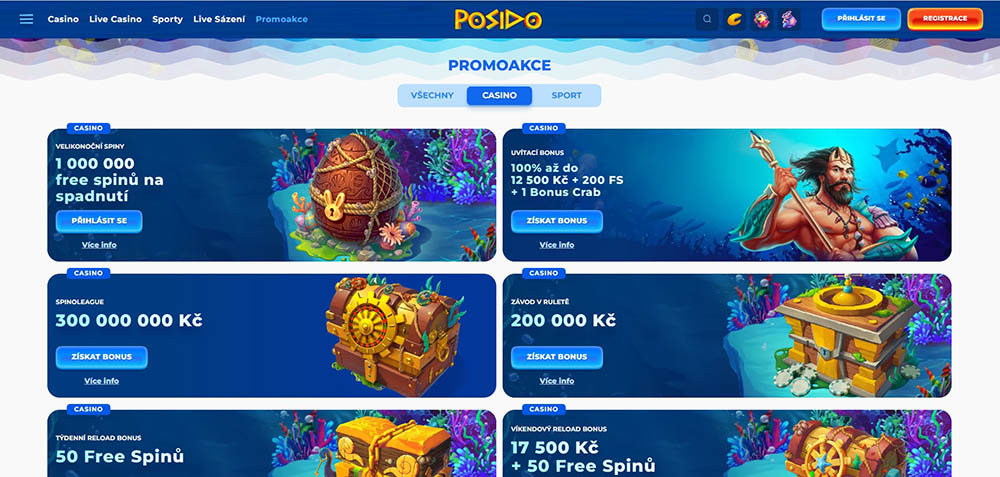 Free spins v casinu Posido