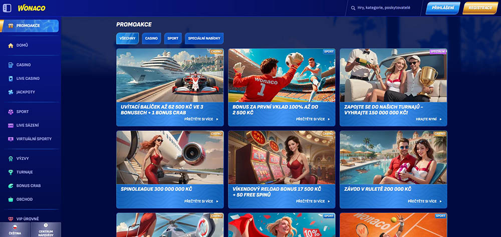 Bonusy v casinu Wonaco