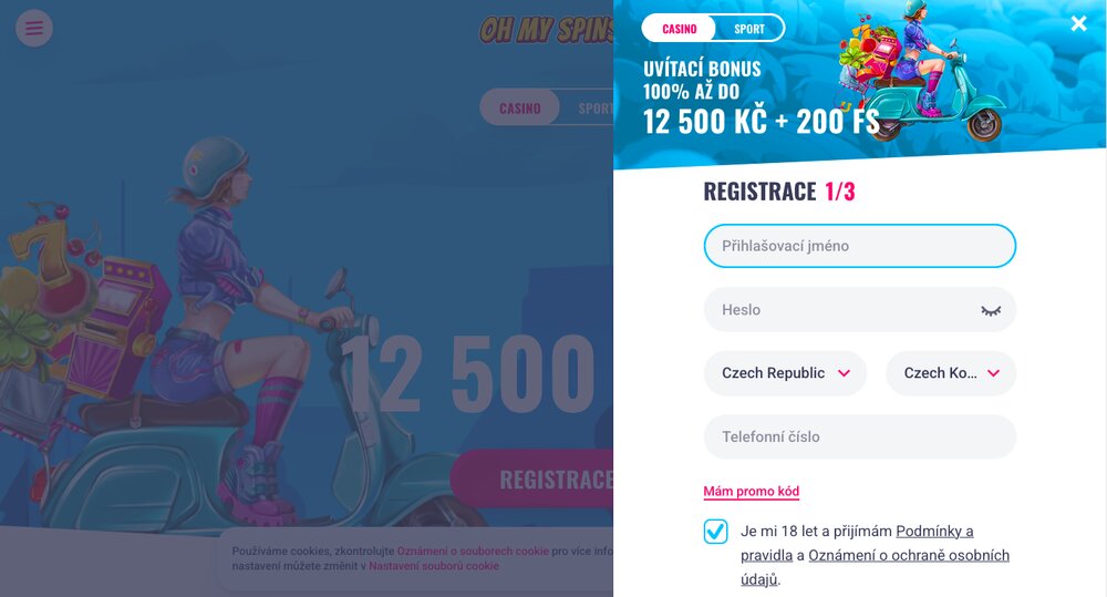 Oh My Spins registrace