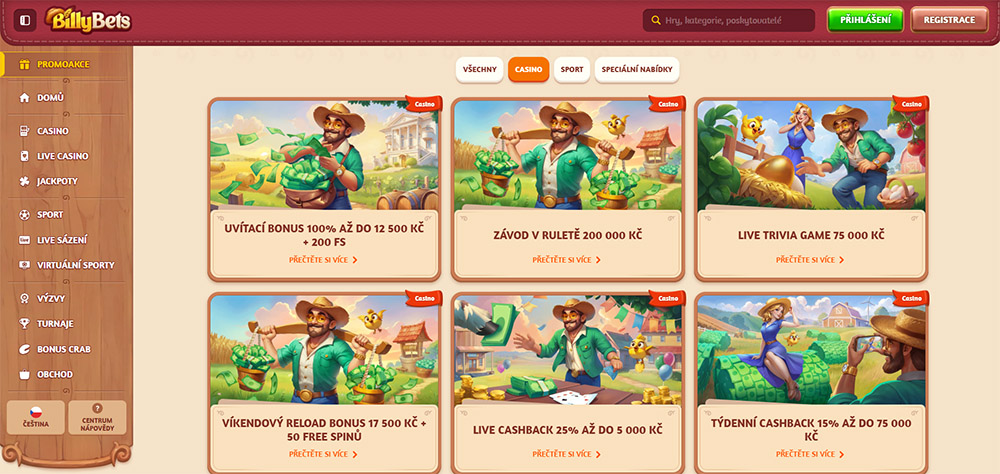 Bonusy v casinu BillyBets