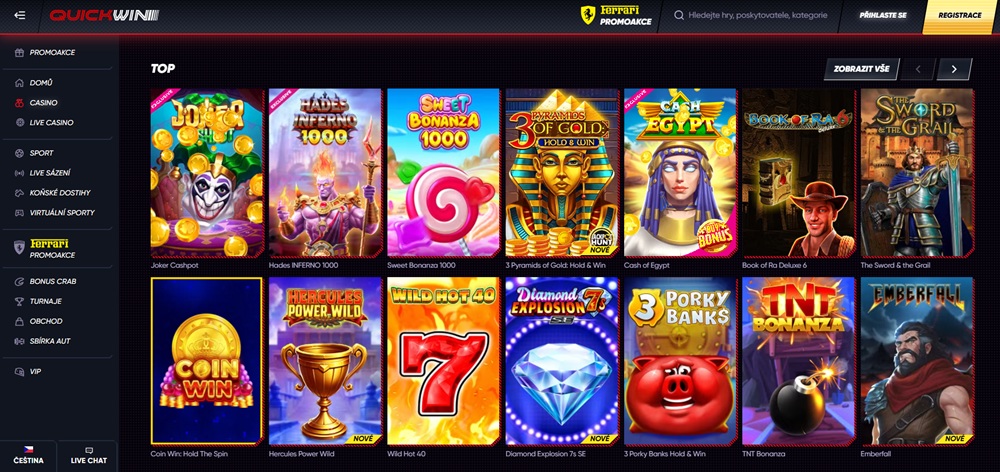 Nabídka automatů v casinu QuickWin