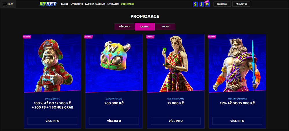 Bonusy v casinu RTbet
