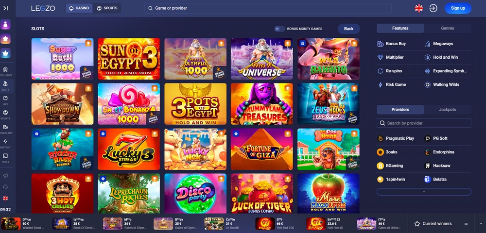 Automaty v Legzo Casino