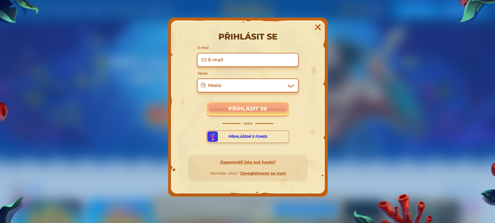 Posido registrace a login