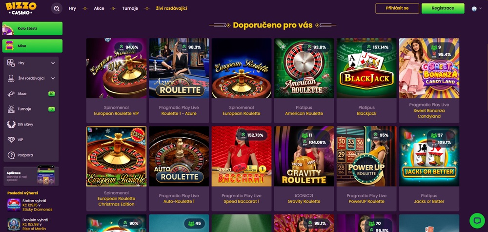 Bizzo Casino live casino