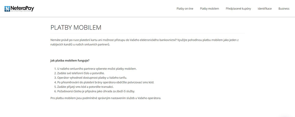 Jak funguje NeteraPay m-platba?