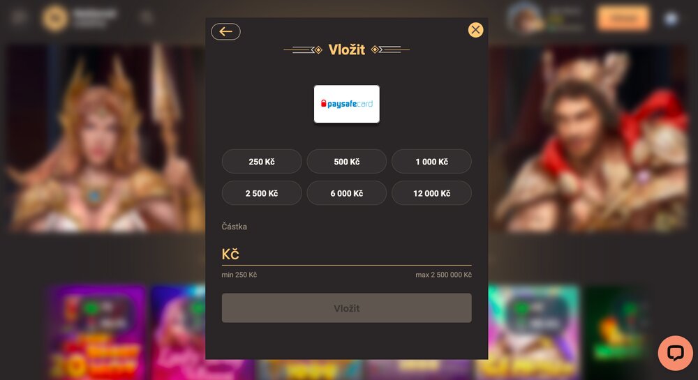 National Casino vklad před Paysafecard