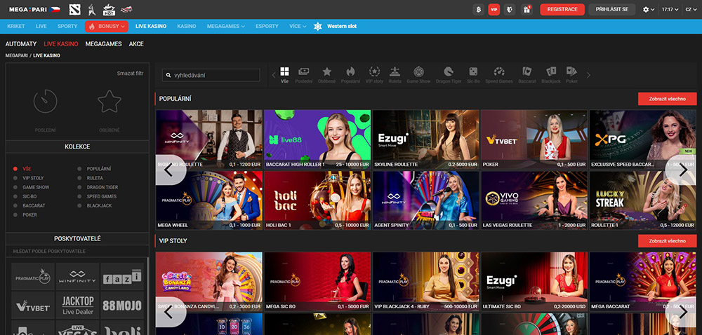 Live casino Megapari