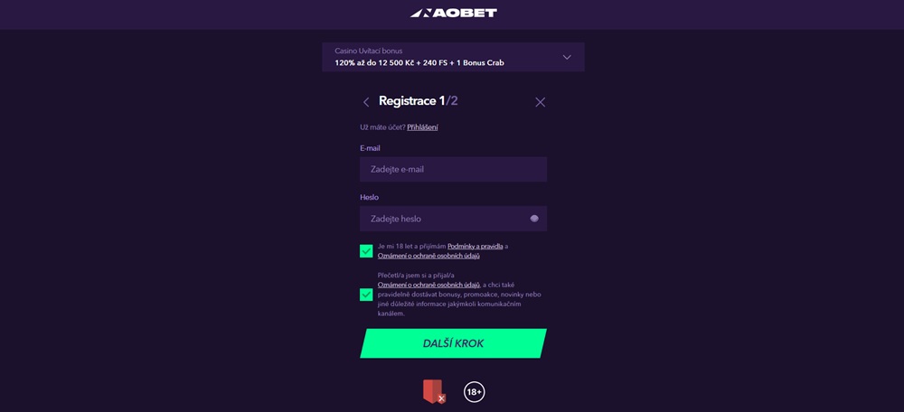 NaoBet registrace a login 