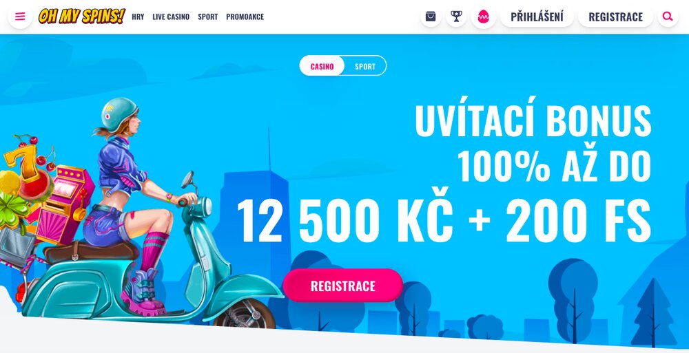 Oh My Spins casino vstupní bonus