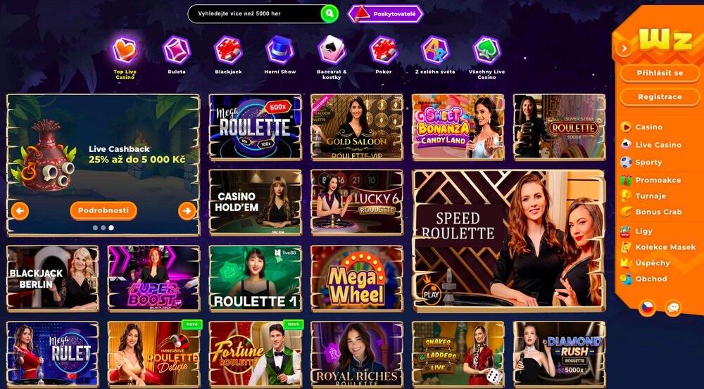 Wazamba live casino