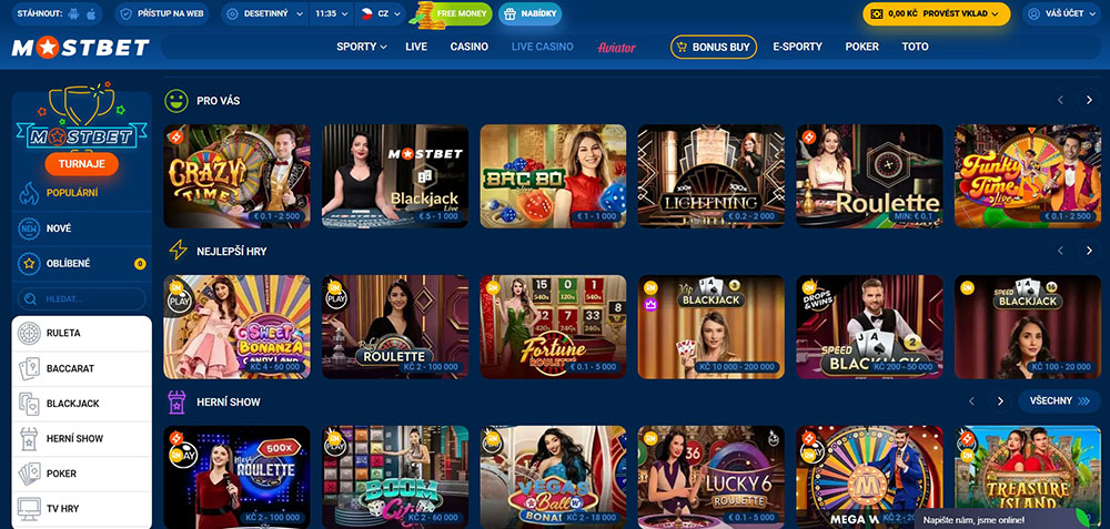 Live casino MostBet