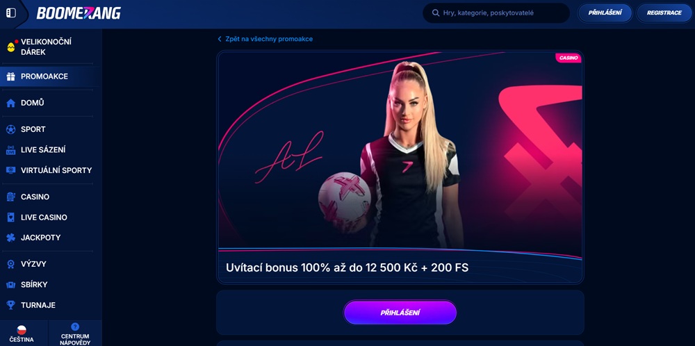 Boometang Bet vstupní bonus