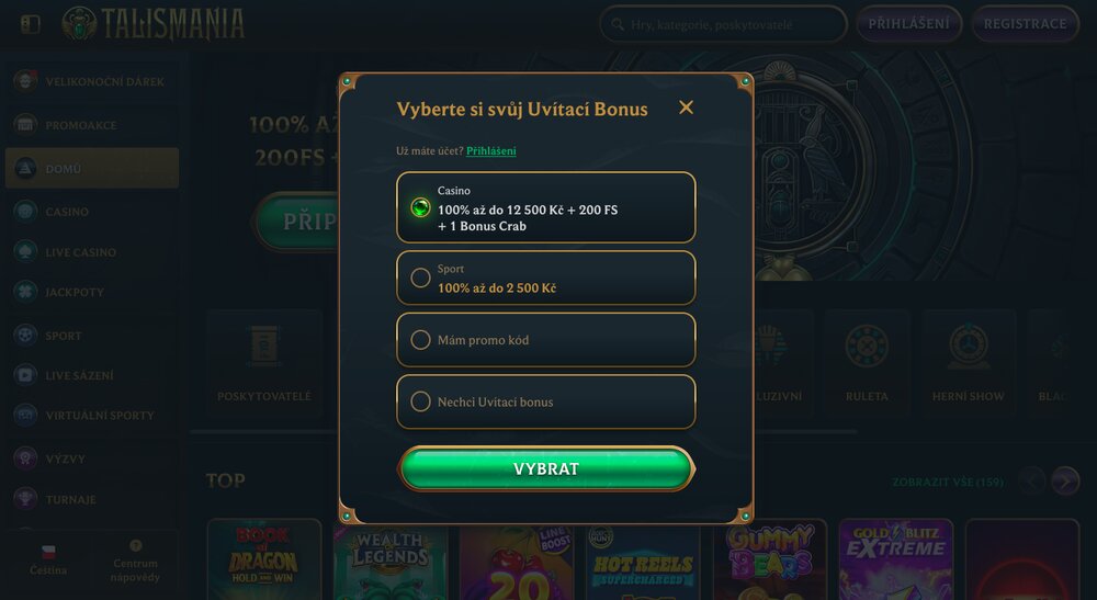 Talismania registrace