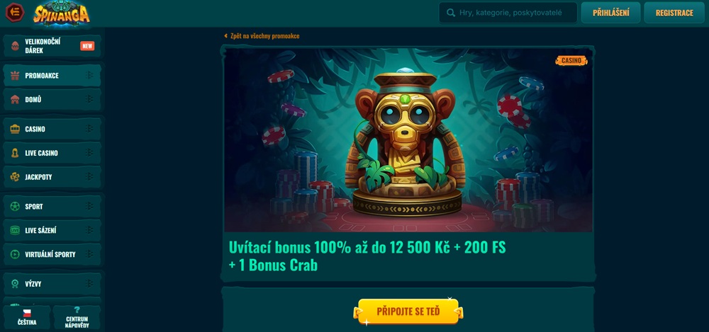 Spinanga uvítací bonus