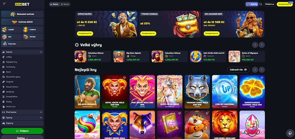 Mobilní aplikace a web casina BDMbet