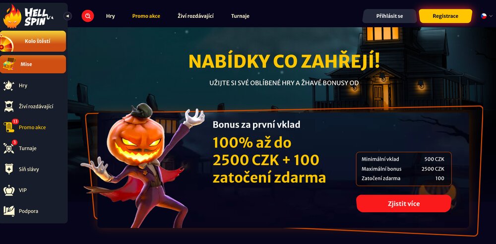 Hell Spin registrační bonus
