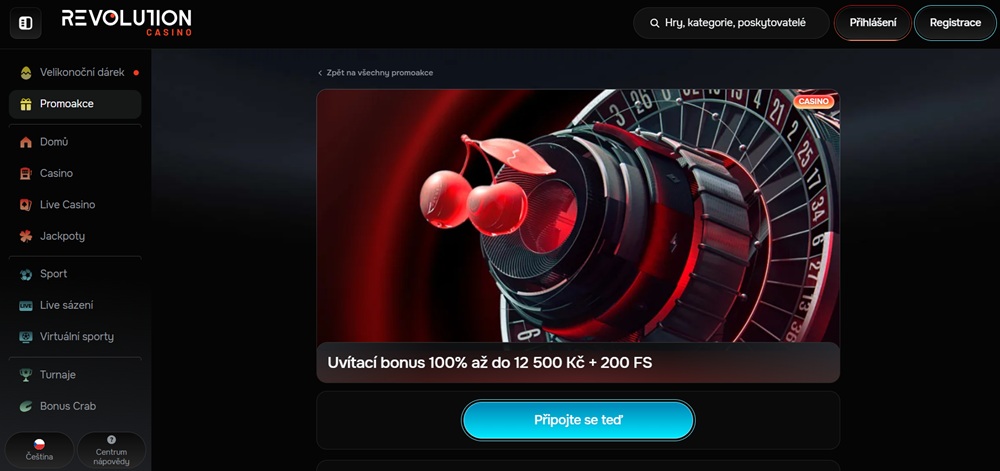  Revolution Casino uvítací bonus