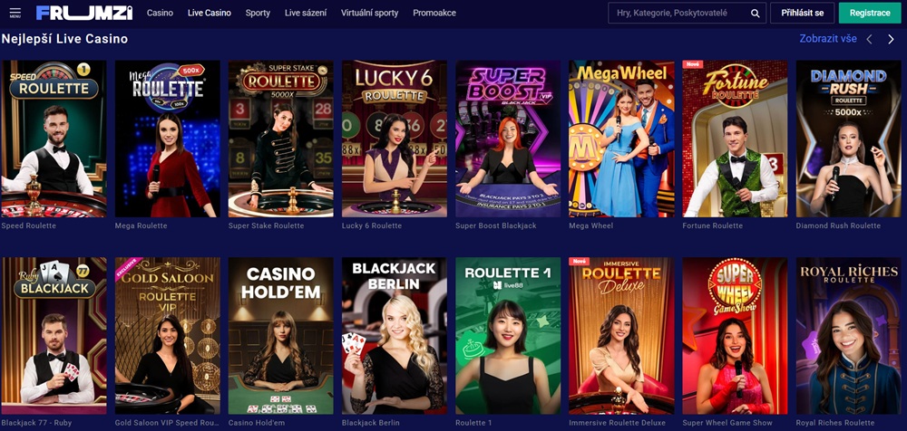 Frumzi live casino