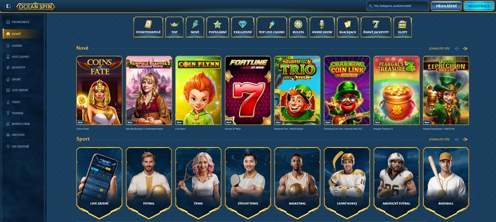 Ocean Spin aplikace a web