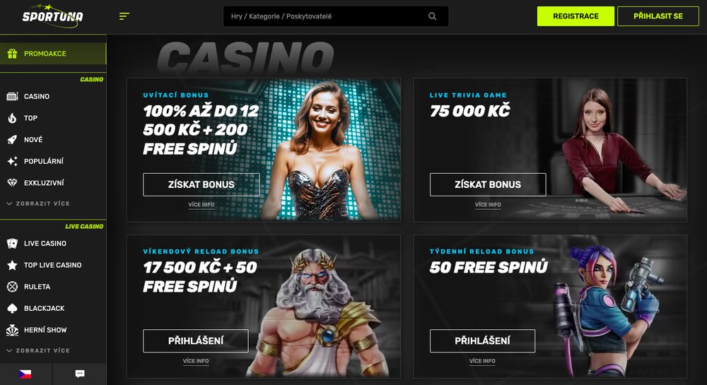 Sportuna casino bonusy