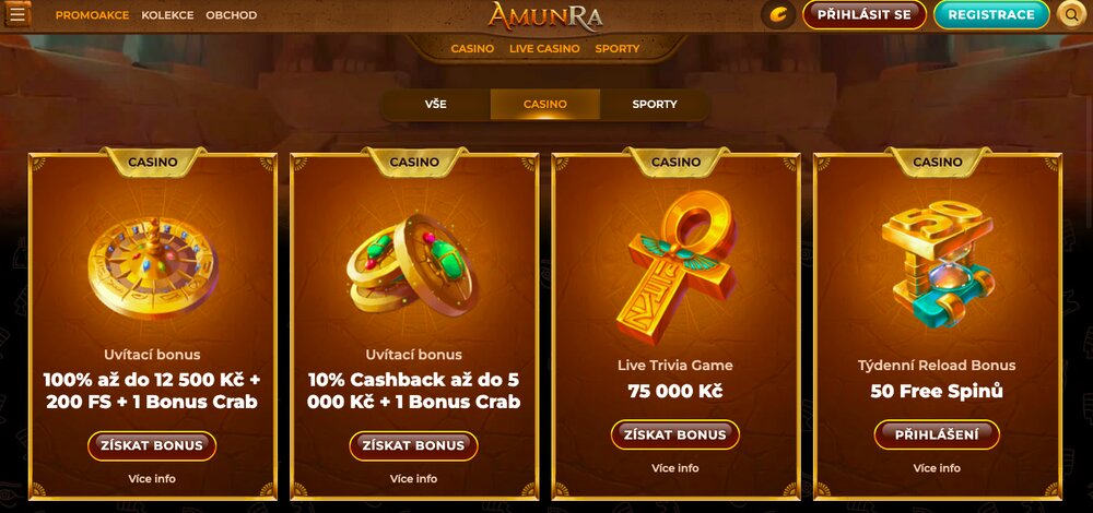 AmunRa bonusy