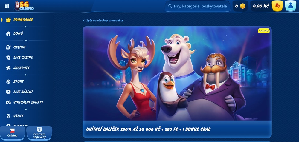 SG Casino uvítací bonus