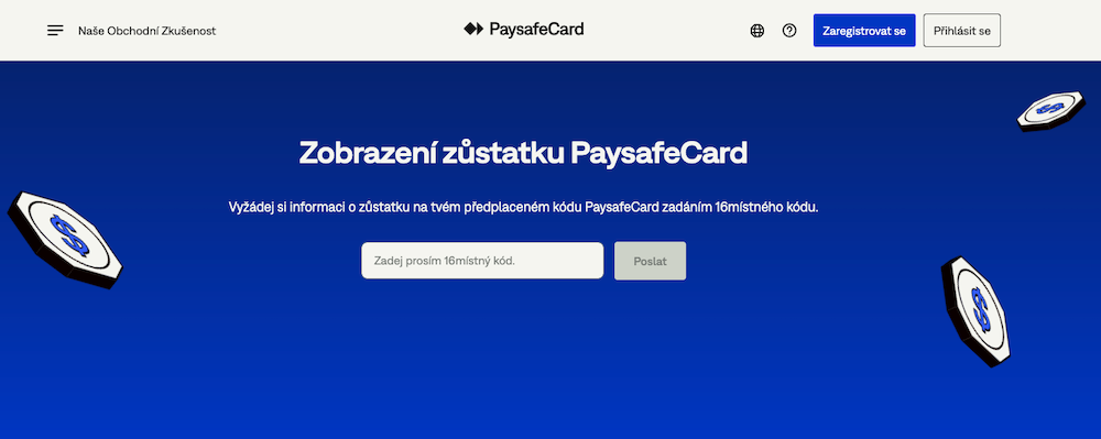 Zůstatek na Paysafecard