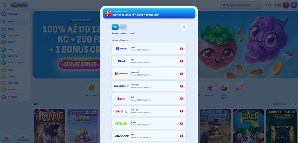 Nomini výběr peněz