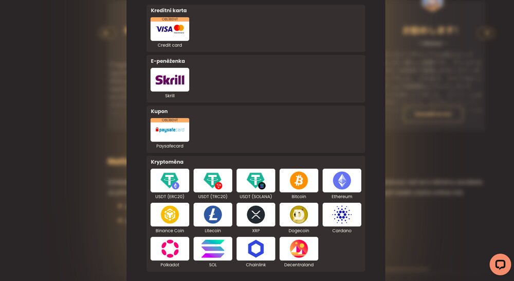 National Casino platební metody