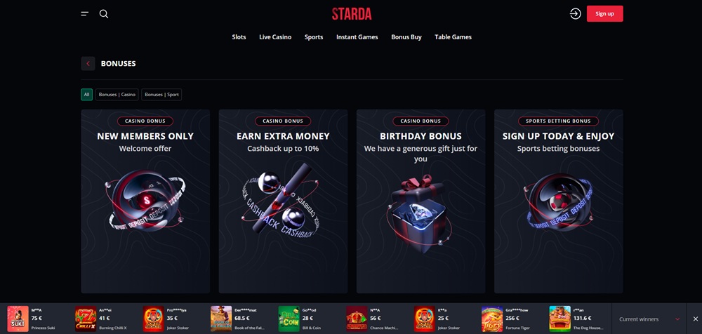 Starda no deposit bonus