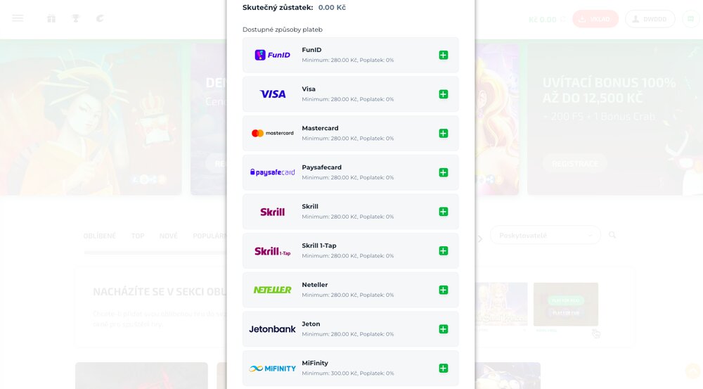 BoaBoa platební metody