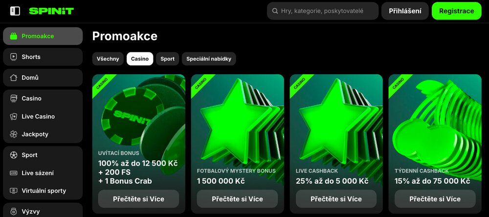 Spinit casino bonusy