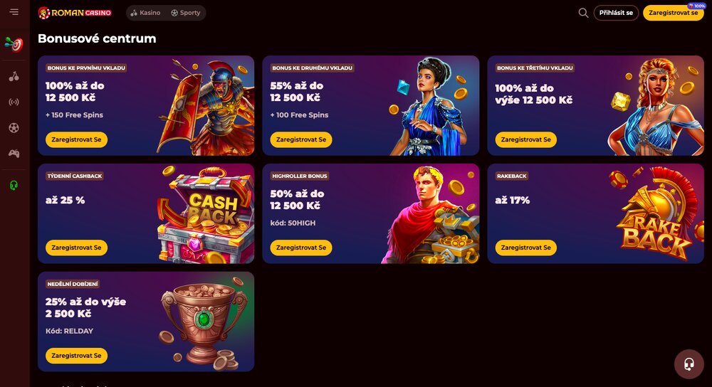 Roman Casino bonusy