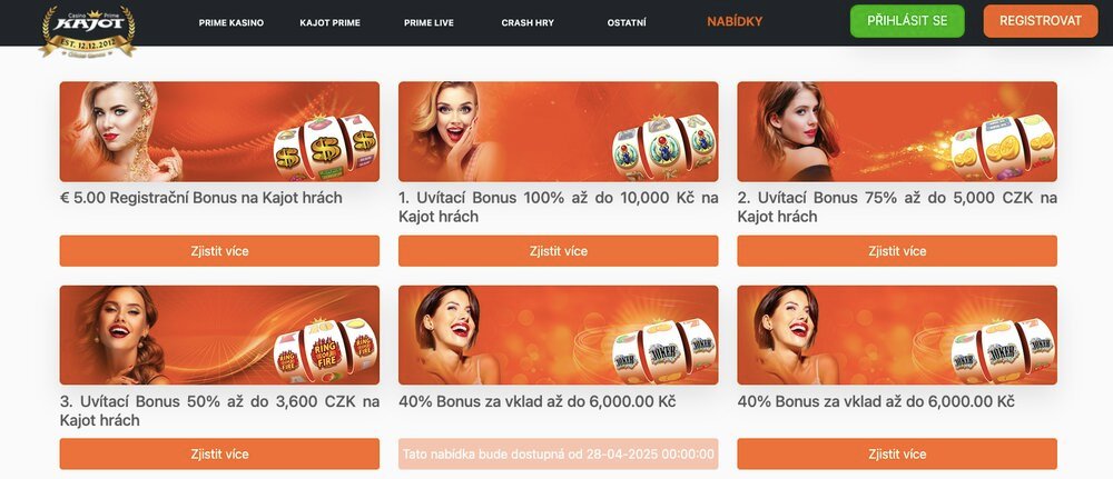 Kajot no deposit bonus