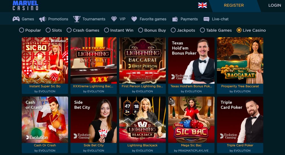 Marvel Casino live casino
